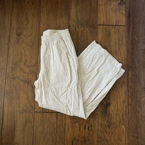 Beige linen pants